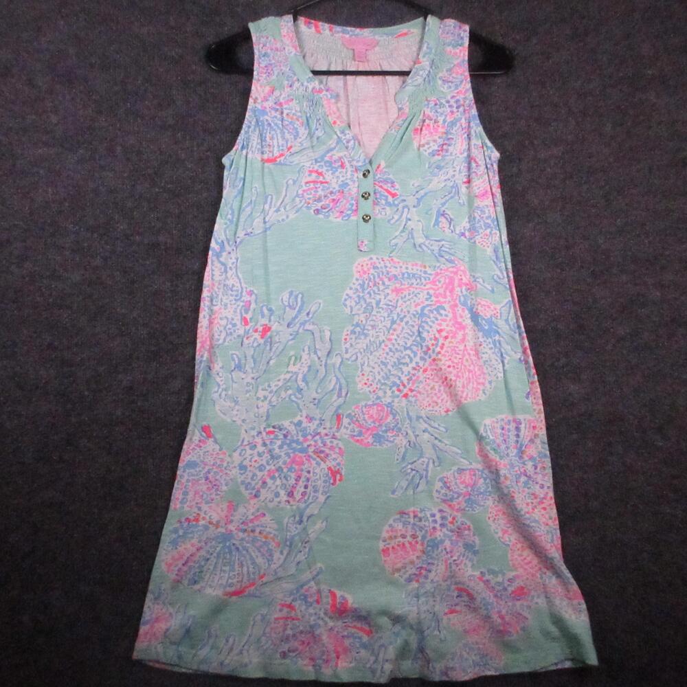 Lilly Pulitzer Dress Womens XS Multicolor Shell Print Tank Sundress Casual